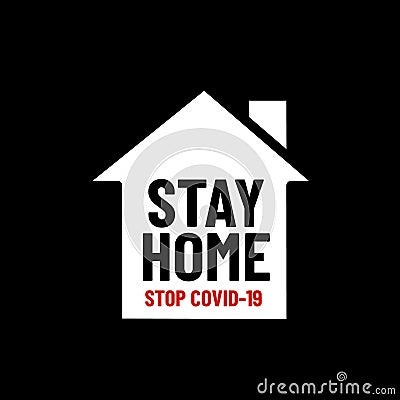 Silhouette stay at home for describe stop coronavirus Stock Photo