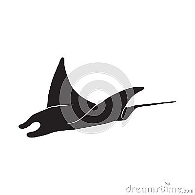 Silhouette of sting ray. Vector illustration decorative design Vector Illustration