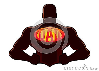 Silhouette Strong Muscle Man Father Figure Vector Illustration