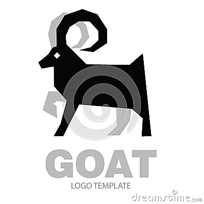 Silhouette stylized drawing goat or nanny Vector Illustration