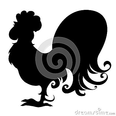 Silhouette of stylized rooster Vector Illustration