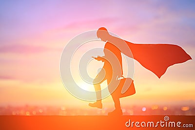 Silhouette of businessman Stock Photo