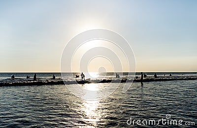 Silhouette surfer Stock Photo