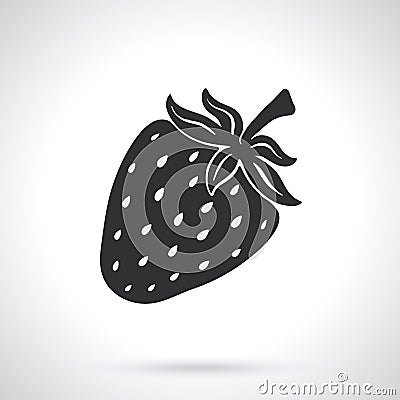 Silhouette of sweet strawberry Vector Illustration