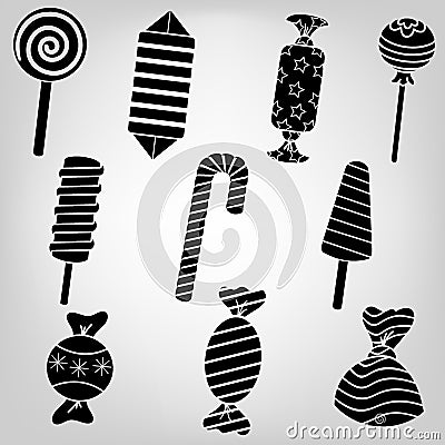 Silhouette sweets Vector Illustration