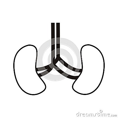 Silhouette system renal with kidneys and veins Vector Illustration