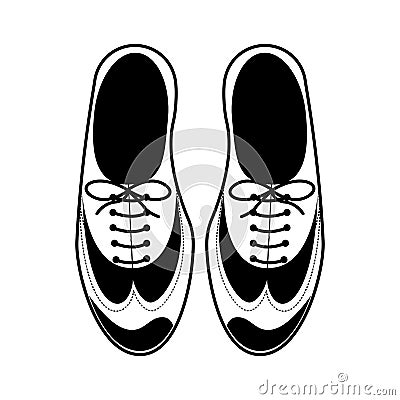 Silhouette tap shoes for mens with laces Vector Illustration