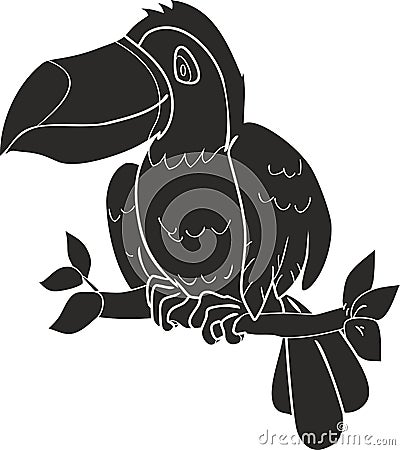 Silhouette toucan Stock Photo