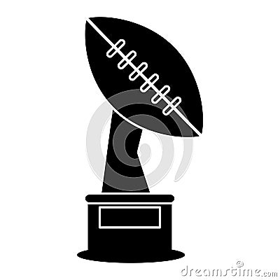 silhouette trophy winner ball shape american football Cartoon Illustration