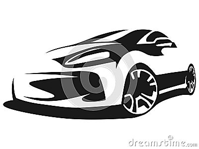 Silhouette tuning car Vector Illustration
