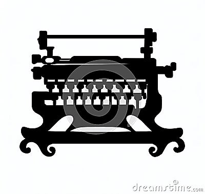 silhouette of a typewriter Stock Photo