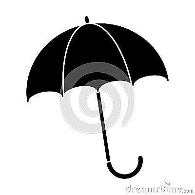 Silhouette umbrella accessory Vector Illustration