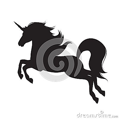 Silhouette of unicorn. Vector Illustration