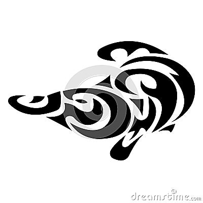 The silhouette of an unusual animal platypus is painted black on a white background drawn by various lines Cartoon Illustration