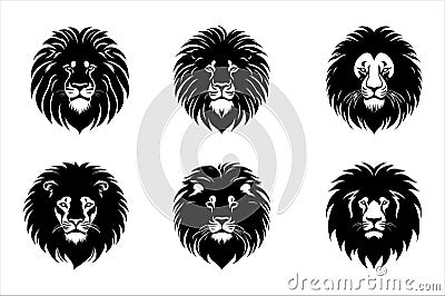 Silhouette Vector design of a 'Lion Icon Vector Illustration