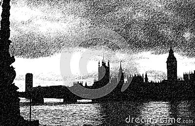 Silhouette view of London Stock Photo