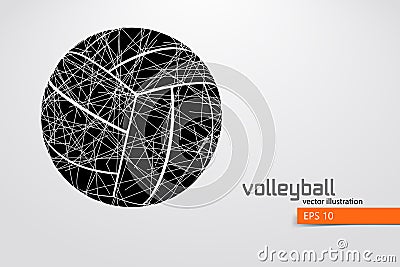 Silhouette of volleyball ball. Vector Illustration