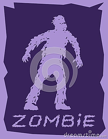 Silhouette of a walking zombie concept. Vector illustration. Vector Illustration