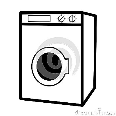 Silhouette washing machine Vector Illustration