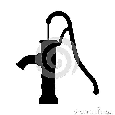 Silhouette water pump design isolated on white background Vector Illustration