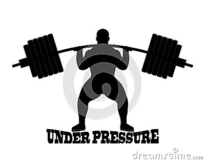 Silhouette weight lifter Stock Photo