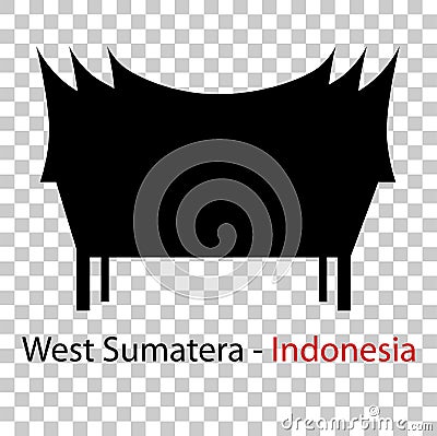 Silhouette west sumatera, indonesia traditional building, at transparent effect background Stock Photo