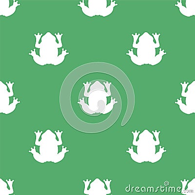 Silhouette of a white frog on a green background. Stock Photo