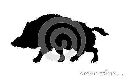 Silhouette of the wild boar Vector Illustration