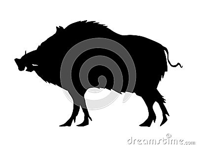 Silhouette of wild boar Stock Photo
