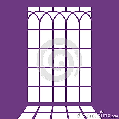 Silhouette the window frame - imitation of light Cartoon Illustration