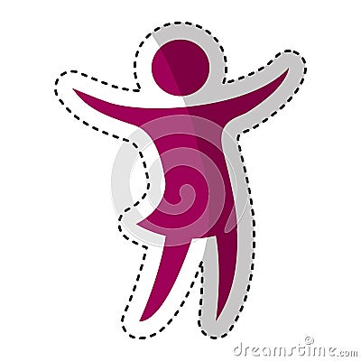 Silhouette woman emblem icon Vector Illustration