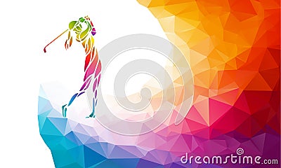 Silhouette of woman golf player. Vector eps10 Vector Illustration