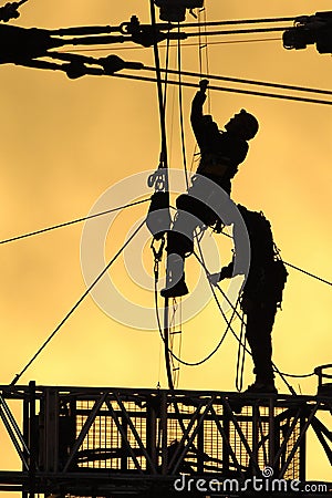 Silhouette workers 01 Stock Photo