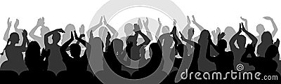 Silhouettes of applauding spectators in chairs. Crowd of people. Vector illustration Vector Illustration