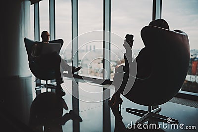 Silhouettes of business colleagues Stock Photo