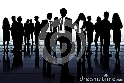 Silhouettes of the business team Stock Photo