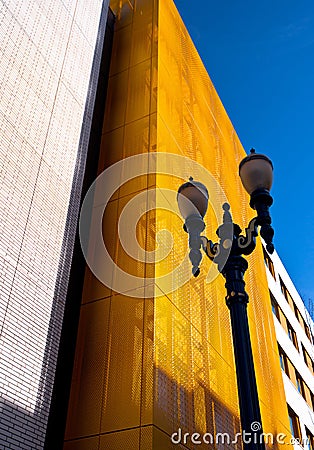 Silhouettes of classic and contemporary architecture Stock Photo