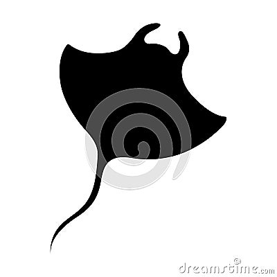 Silhouettes of cramp-fishr black and white vector illus Vector Illustration