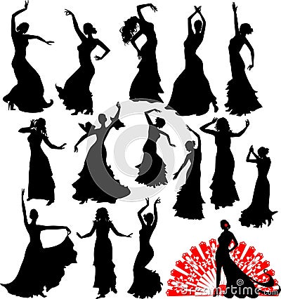 Silhouettes of dancer Stock Photo