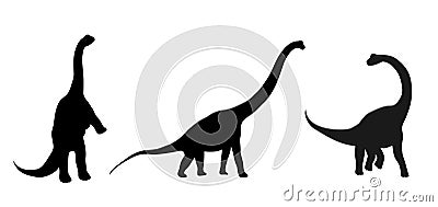 Silhouettes of dinosaurs Vector Illustration