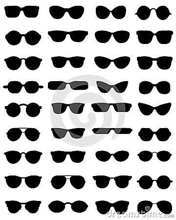 Silhouettes of eyeglasses Stock Photo