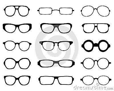 Silhouettes of eyeglasses Stock Photo