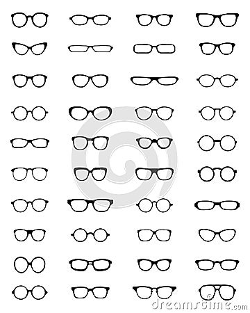 Silhouettes of eyeglasses Stock Photo