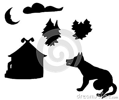 Silhouettes on fairy tales Vector Illustration