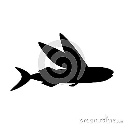 Silhouettes of fish isolated black and white vector illustration Vector Illustration