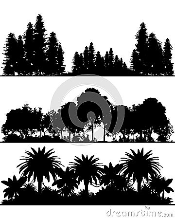 Silhouettes of the forest Vector Illustration