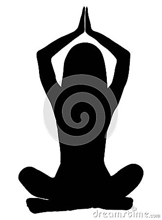 silhouettes girl in a lotus pose Vector Illustration