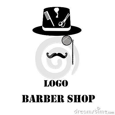 Silhouettes of hairdressing tools. Men`s accessories. Illustration Vector Illustration
