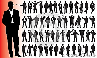 Silhouettes of many business people Vector Illustration