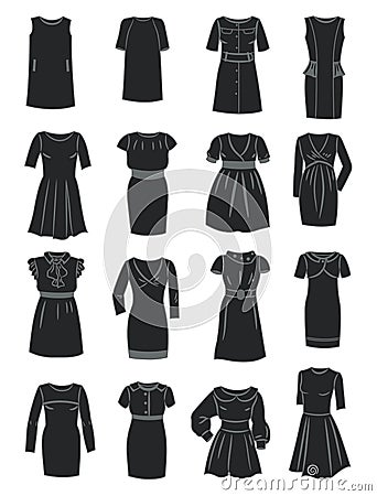 Silhouettes of office dresses Vector Illustration